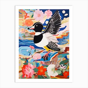 Maximalist Bird Painting Bufflehead 3 Art Print