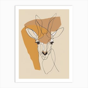 Giraffe - Boho, Line Art 9 Art Print