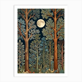 William Morris Print Moonlight In The Forest 3 Art Print