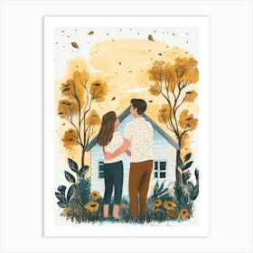 Couple And A House With People Inside 1 Art Print