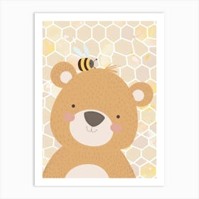 Teddy Bear With Bee Art Print