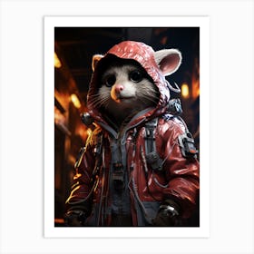 Cyberpunk Style A Possum In Basketball Kit 2 Art Print