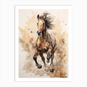 A Horse Painting In The Style Of Spattering 3 Art Print