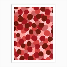 Polka Dots Browns and Reds Art Print