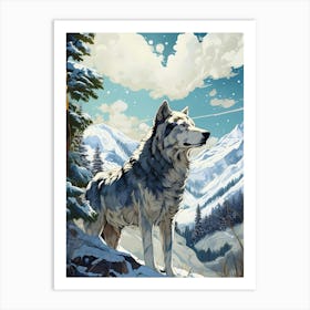 Wolf In The Snow Art Print