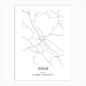 Alfeld,Germany Minimalist Map Art Print