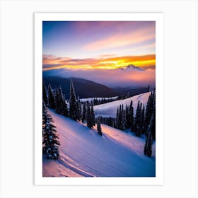 Serre Chevalier, France 1 Sunrise Skiing Poster Art Print