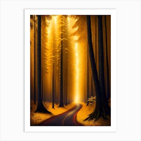 Road In The Forest By Person Art Print