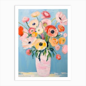 Flower Painting Fauvist Style Ranunculus 2 Art Print