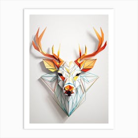 Geometric Deer Head Print Art Print