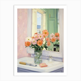 A Vase With Cosmos, Flower Bouquet 2 Art Print