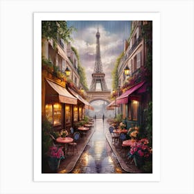 Paris In The Rain Art Print