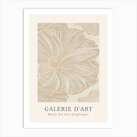 Galerie D'Art Abstract Abstract Beige Floral 1 Art Print