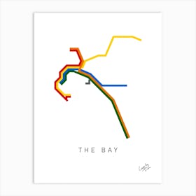 San Francisco The Bay retro map BART Art Print