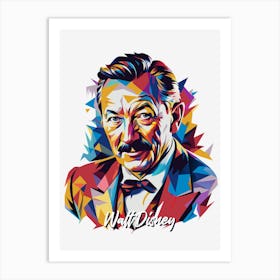 Walt Disney 03 Portrait WPAP Pop Art Art Print