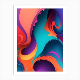 Abstract Colorful Waves Vertical Composition 23 Art Print