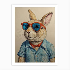 Rabbit In Sunglasses 1 Art Print