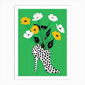 Floral Harmony: Shoe Garden Delight Art Print