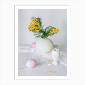 Easter Eggs And Flowers 2 Art Print