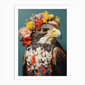 Bird With A Flower Crown Falcon 2 Art Print