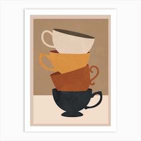 Modern Minimalist Tea Cups Art Print