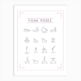 Yoga Poses Poster Chart Art Print