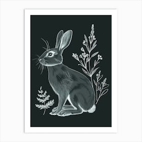 Rhinelander Rabbit Minimalist Illustration 4 Art Print