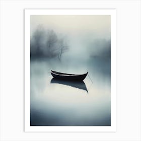 Boat In The Mist Art Print