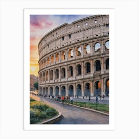 Sunset In Rome Art Print