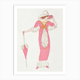 Woman In A Pink Tubular Dress (1912), Otto Friedrich Carl Lendecke Art Print