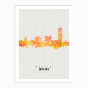 Manchester England City watercolor Art Print