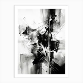 Transcendent Echoes Abstract Black And White 4 Art Print