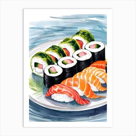 Sushi On A Plate Art Print