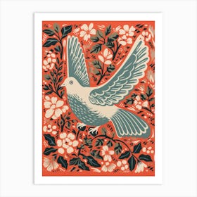 Vintage Bird Linocut Dove 3 Art Print