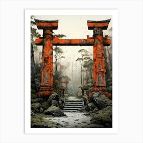 Torii Gates Japanese Illustration 5 Art Print