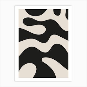 Beige And Black Minimalist Abstract Art Print