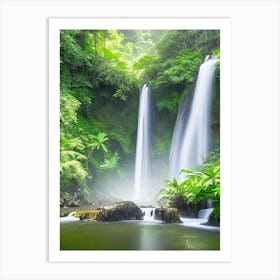 Banyumala Twin Waterfalls, Indonesia Realistic Photograph (2) Art Print