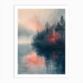 Sunset Over Lake 1 Art Print