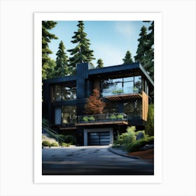 Modern House In The Forest Art Print