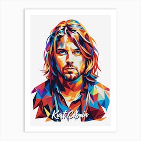 Kurt Cobain Nirvana 02 Portrait Music Icon Style WPAP Pop Art Art Print