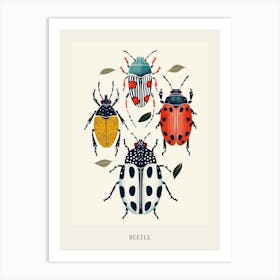 Colourful Insect Illustration Beetle 5 Poster Art Print