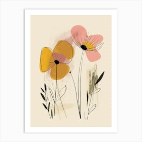 Nairobi Flower Market Boho Minimalist Style 1 Art Print