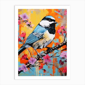 Colourful Bird Painting Carolina Chickadee 2 Art Print
