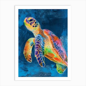 Rainbow Turtle Scribble Crayon Drawing 5 Art Print