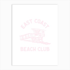 East Coast Beach Club - Light Pink Art Print