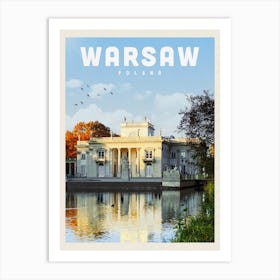 Warsaw Poland Lazenki Travel Poster Art Print
