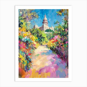 The Texas State Capitol Austin Texas Oil Painting 1 Art Print