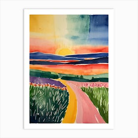 Sunset In The Field Art Print