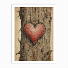 Heart On A Tree Art Print