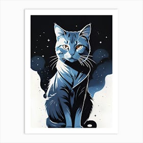 Blue Cat 1 Art Print